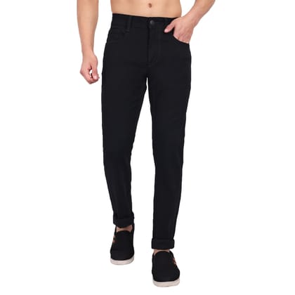 MEGHZ Men Solid Black Marcos Regular Jeans