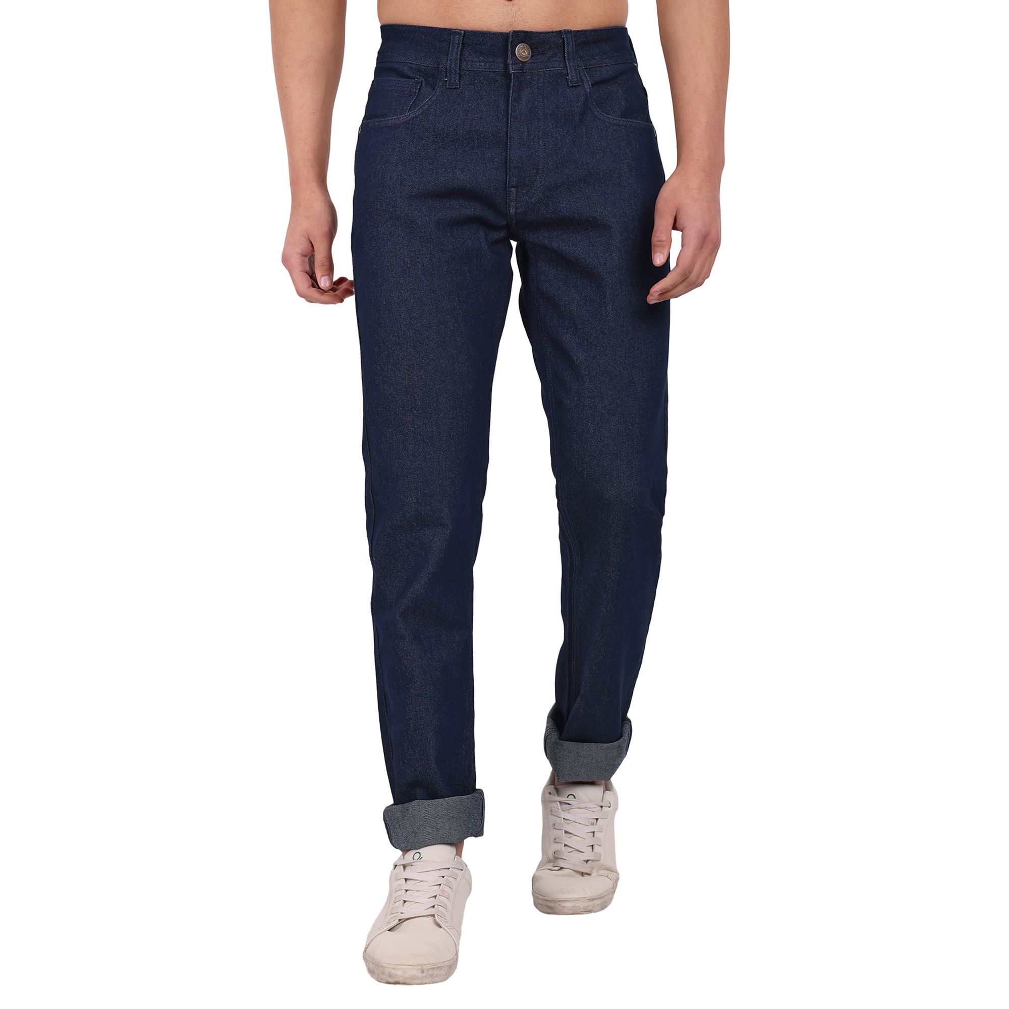 MEGHZ Men Solid Blue Ricardo Slim Fit Jeans