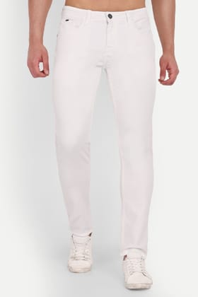 Men White Slim Fit Jeans