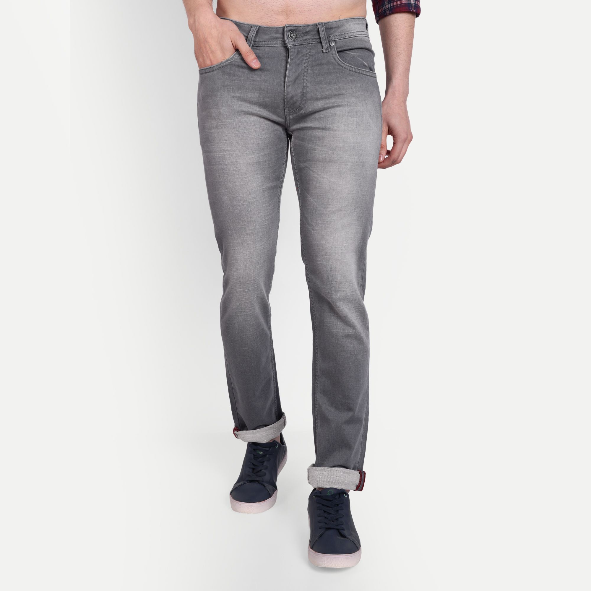 Men Light Grey Slim Fit Jeans