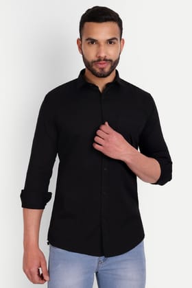 Men Slim Fit Black Shirt