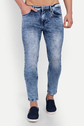 Men Vintage Blue Slim Fit Jeans