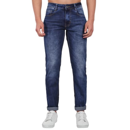 Men Solid Mid Blue Denim Jeans