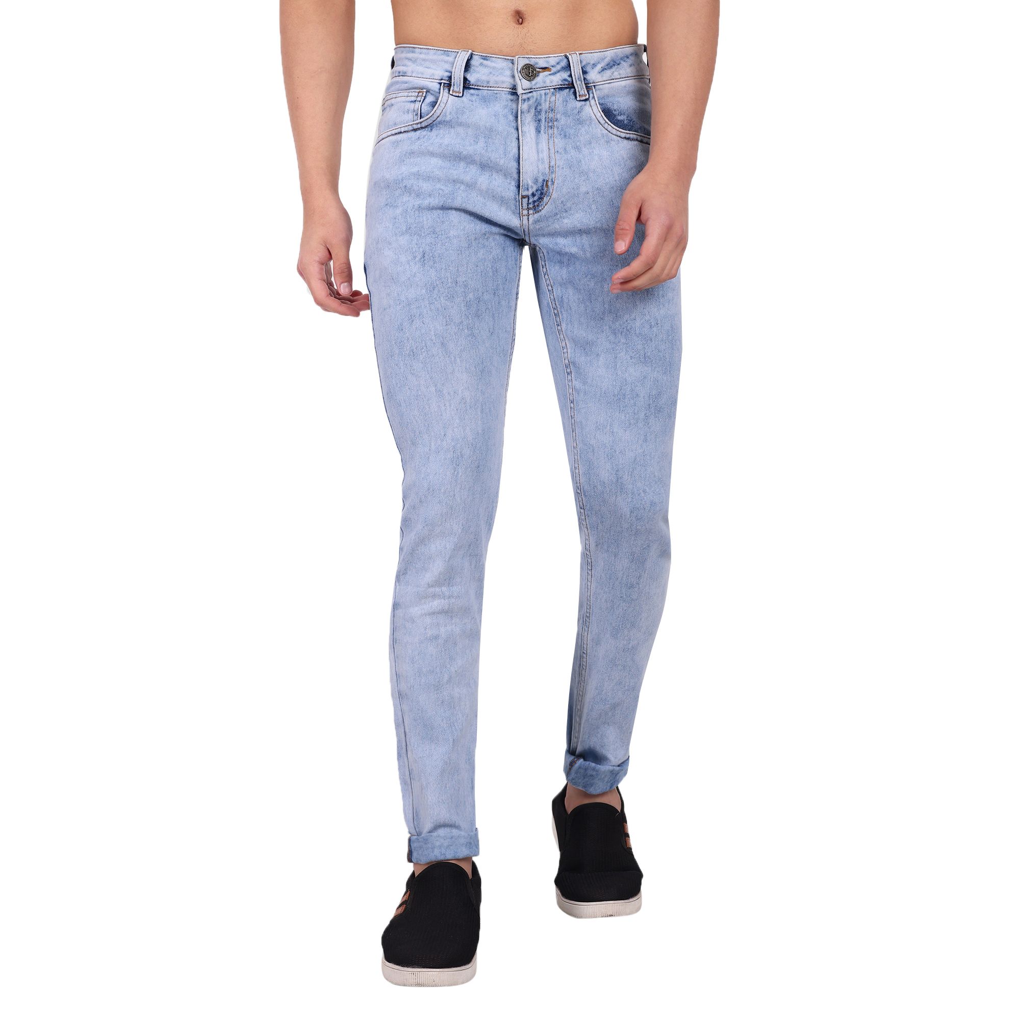 Men Solid Light Blue Jeans