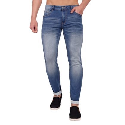 Men Regular Solid Blue Jeans