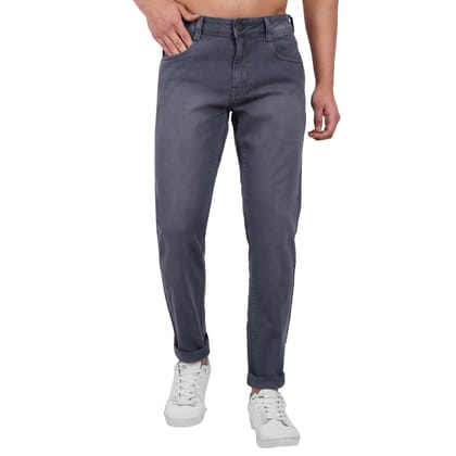 MEGHZ Men Solid Dark Grey Ricardo Slim Jeans