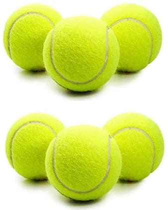 FAIRBIZPS Rubber Cricket Tennis Ball Light Yellow (Pack of 12