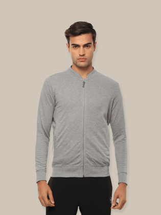 Hummel Elan Men Grey B2B Zipper Jacket