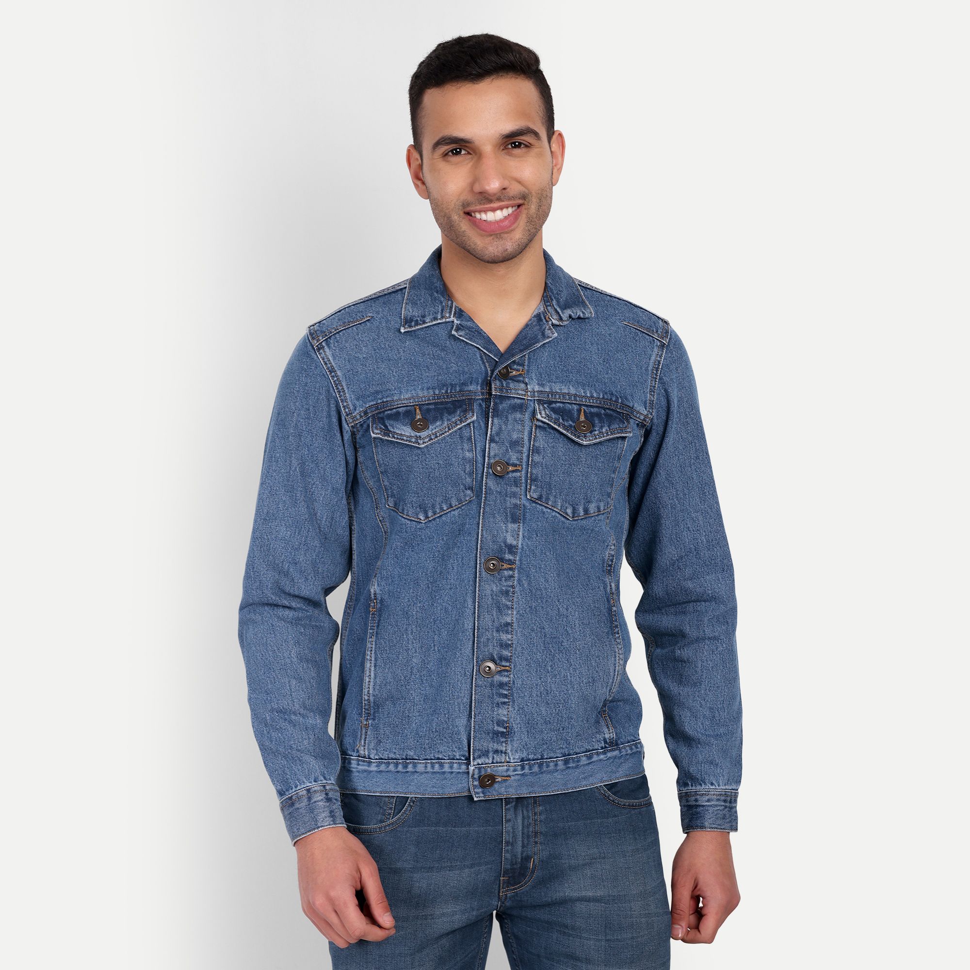 MEGHZ Men Light Blue Denim Jhonny Jacket