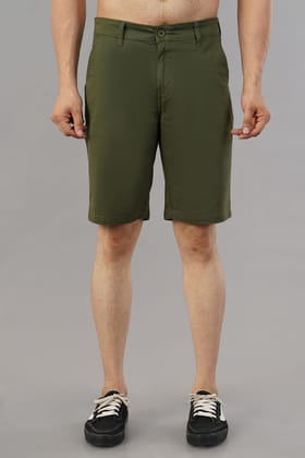 Men Army Green Chinos Shorts