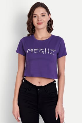 Women Purple Crop Top