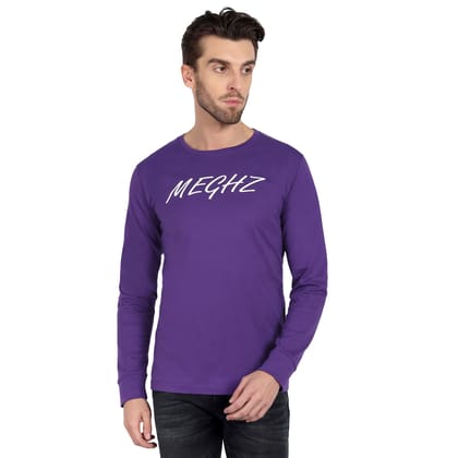 Men's Full Sleeve Purple T-Shirt