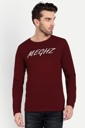 Men's Full Sleeve Maroon T-Shirt