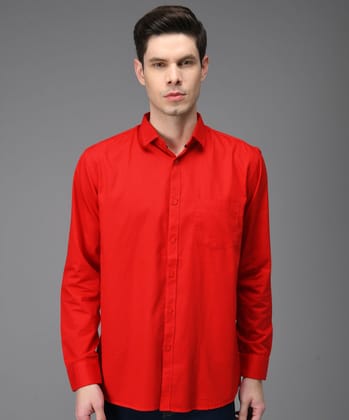 MENS JACOB SLIM CHERRY RED SHIRT