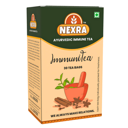 Nexra - Ayurvedic Immune Tea - 30 Refreshing Tea Bags for Boosting Immunity and Wellness | No Added Sugar