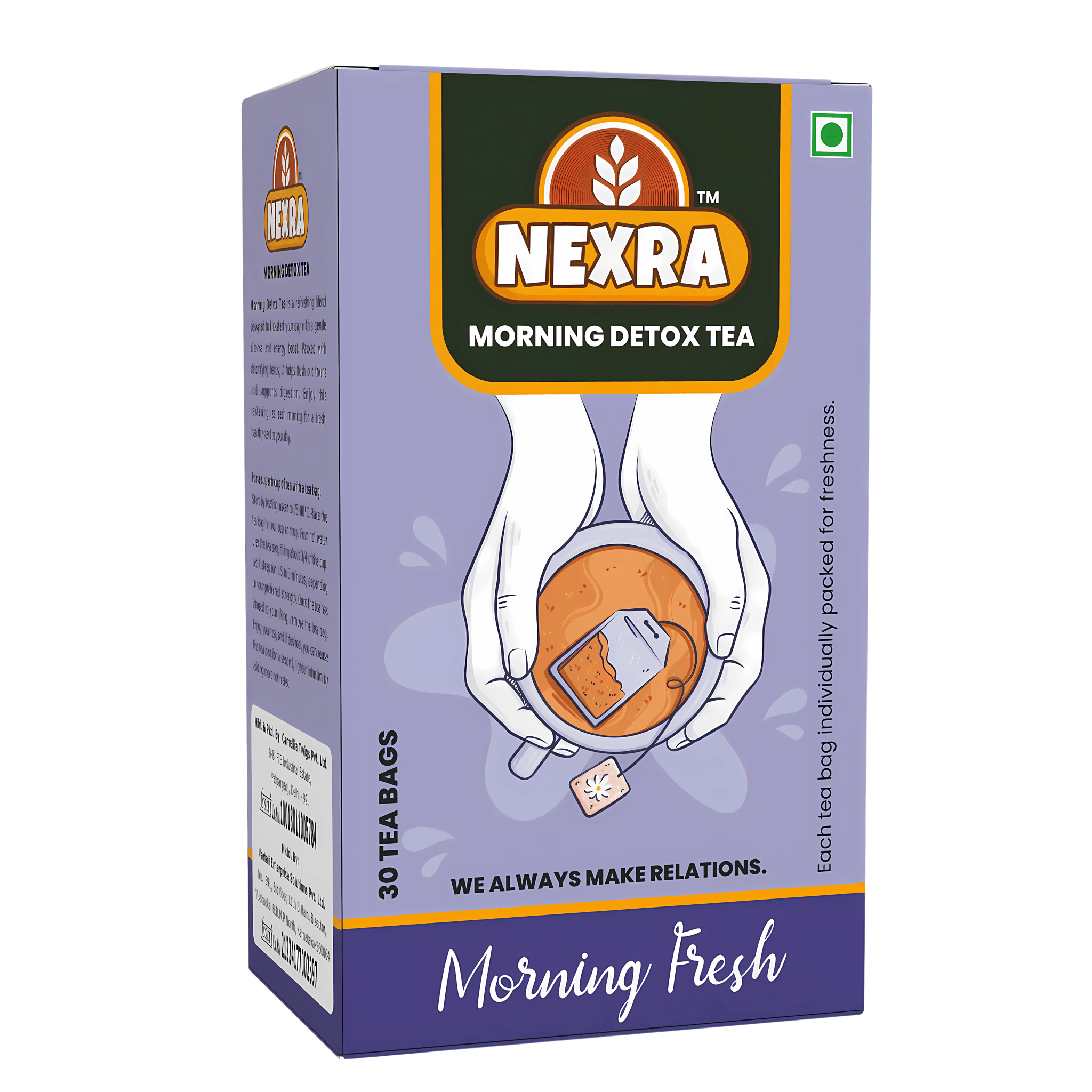 Nexra - Morning Detox Tea - 30 Tea Bags | For Daily Cleansing, Energy Boost, Metabolic Support, 60G