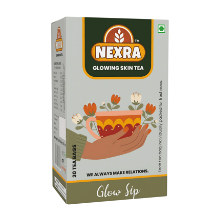 Nexra - Glowing Skin Tea - 30 bag | Whole Leaf Herbal Tea Blend for Radiant and Healthy Skin