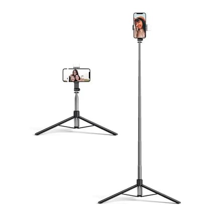 SVAPI  Universal Mobile Tripod Stand with Adjustable Phone Holder | Lightweight and Portable for Video Recording, Photography, and Live Streaming | Compatible with All Smartphones (Color: Black)