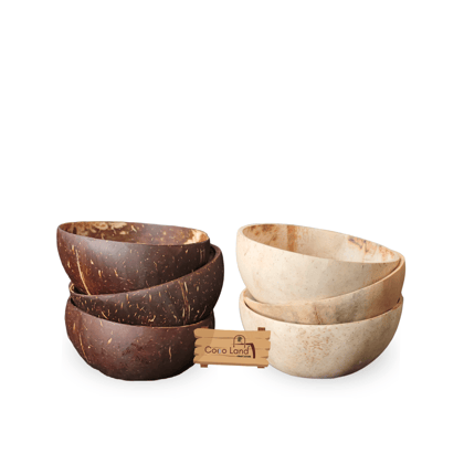 Coco Land Coconut Shell Matte Polished Bowl S-M-L 100-150-250 ml Decorative Bowl/ Candle Making Bowl /Showpieces /Handicraft/Candle Holder /Salad Bowl/Smoothie Bowl