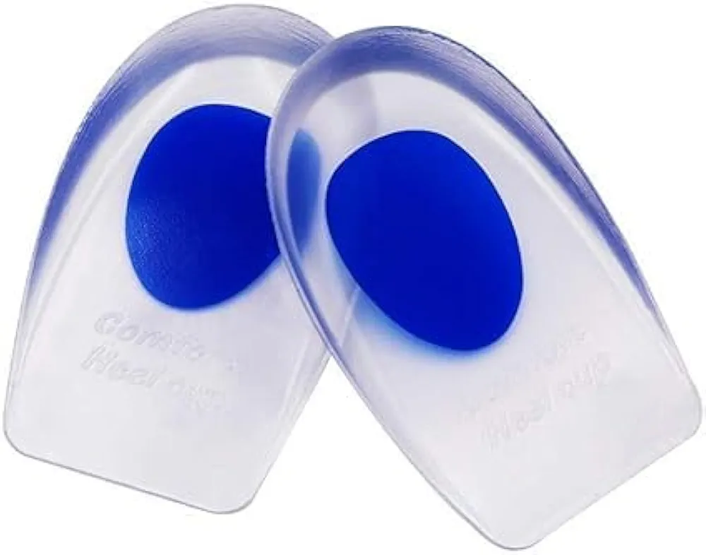  Comfort Shoe Inserts for Women and Men - 2 Pairs of Gel Heel Cups for Plantar Fasciitis, Heel Pain, Bone Spurs, Achilles Tendonitis - Shoe Inserts for Running, Work Boots, and All Day Comfort