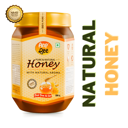 ANP BEE Raw Natural Honey 500g I 100% Pure, NMR Tested, Natural Honey I Unprocessed, and Unfiltered I No Sugar Adulteration I Honey for Weight Loss and Healthy Hair I Boost Immunity I Honey 500g I Pack of 1