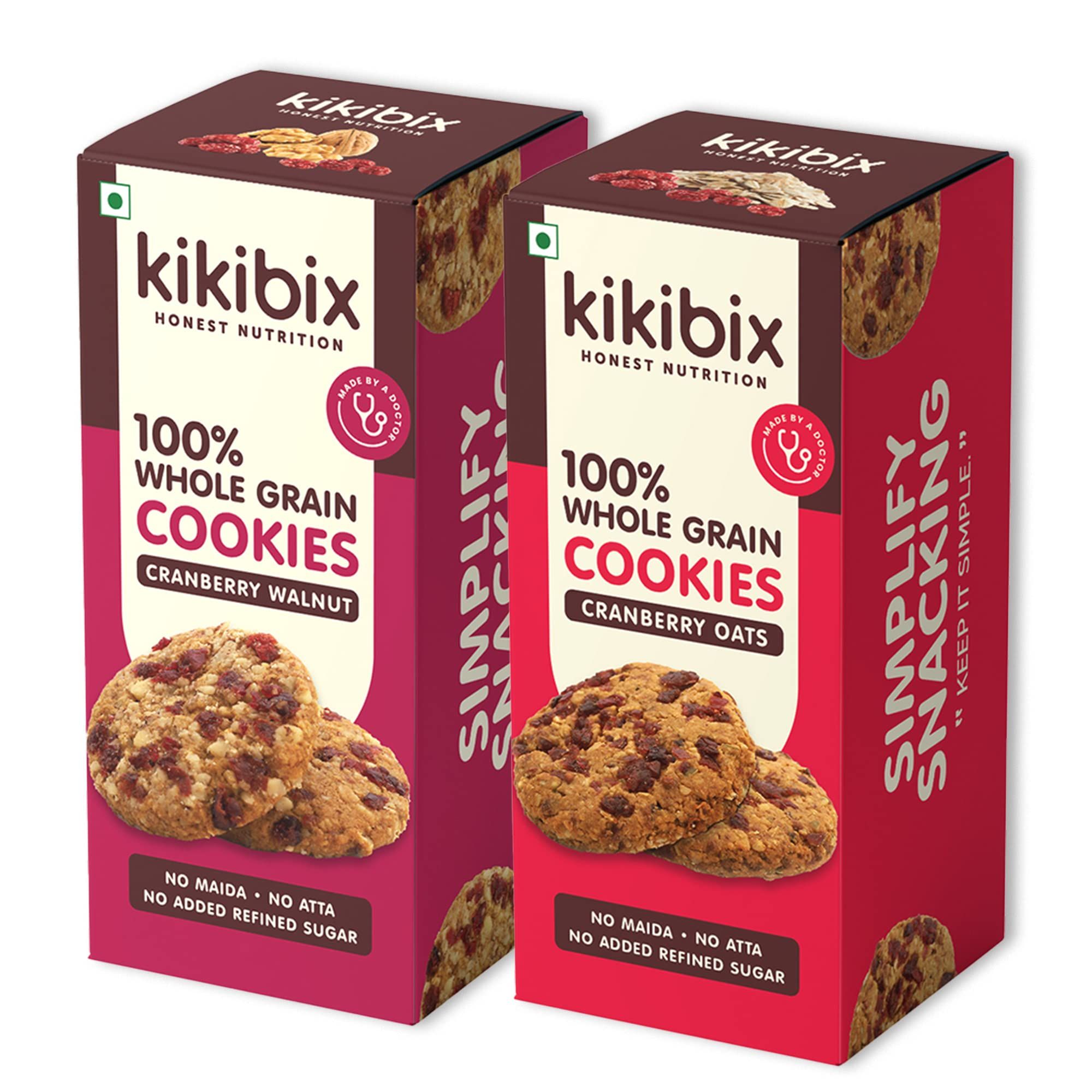 Kikibix Cranberry Oats & Cranberry Walnut Cookies Combo