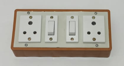 6A 2 Sockets (3 Pin Socket) & 2 Switch Extension Box without Wire