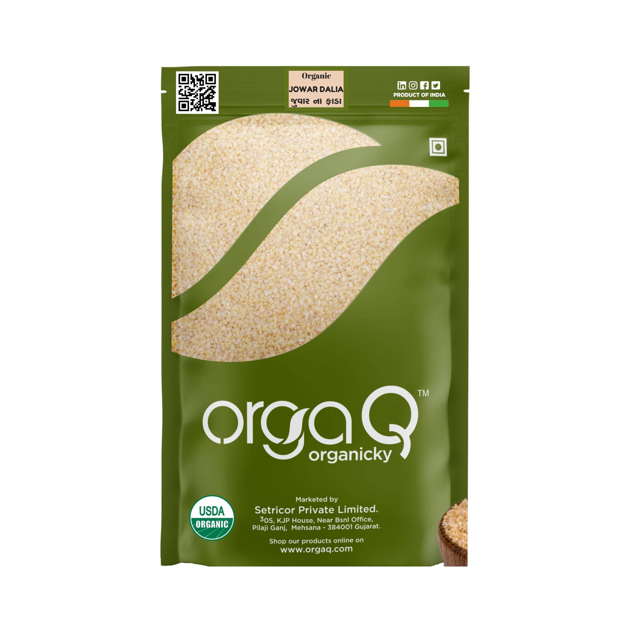 Orgaq Organicky Organic Jowar/Sorghum Dalia - 500g