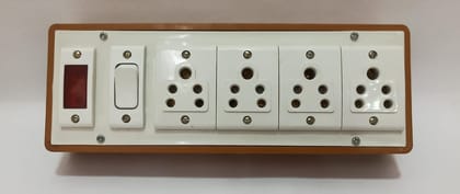 6A 4 Sockets (5 Pin Socket) & 1 Switch Extension Box with Indicator & without Wire