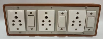 6A 3 Sockets (5 Pin Socket) & 3 Switch Extension Box without Wire