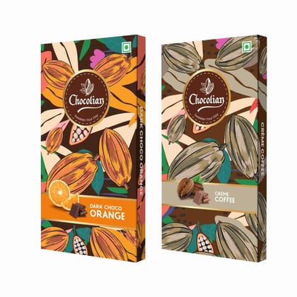 Chocolian Bakers Dark Chocolate with Orange & Creamy Coffee | Dark Chocolate | 100% Veg | Eggless |