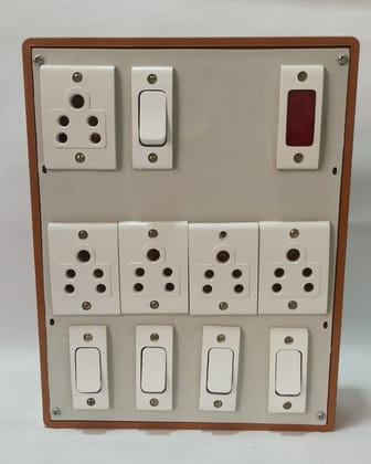 6A 5 Sockets (5 Pin Socket) & 5 Switch Extension Box with Indicator & without Wire