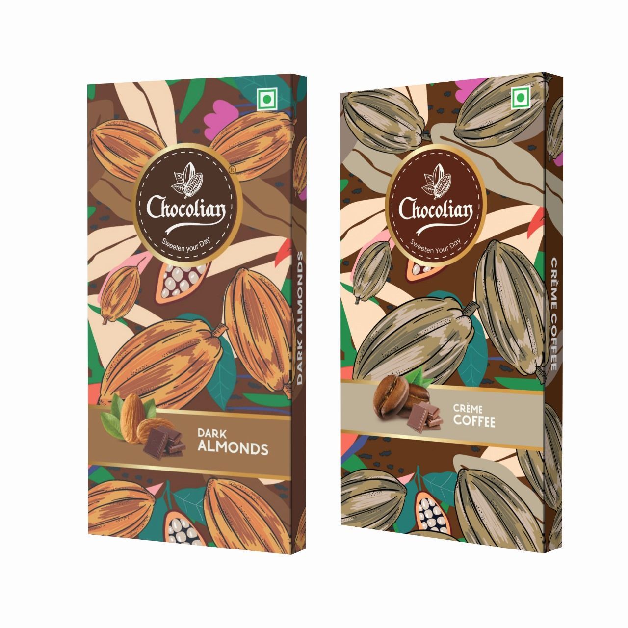 Chocolian Bakers Creamy Coffee & Dark Chocolate with Almond | Dark Chocolate | 100% Veg | Eggless |