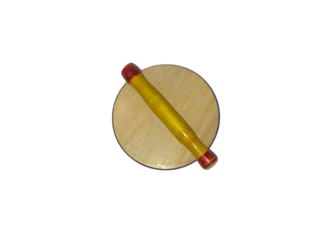 Wooden round chapati rolling board with handle play set for kids