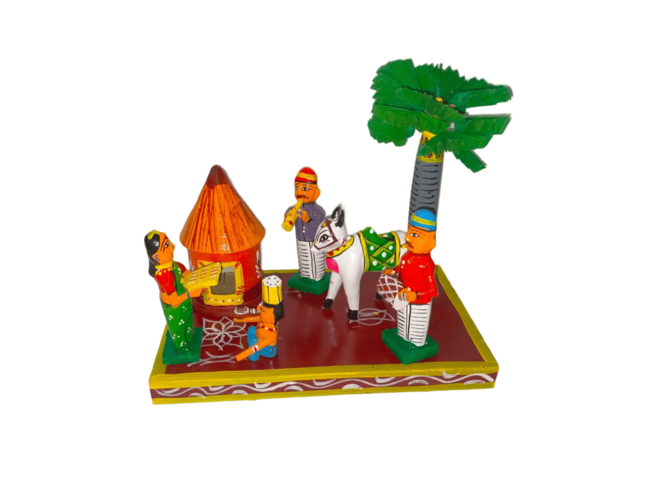 Kondapalli Wooden Traditional Colourful Sankranti Set (Medium)