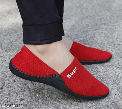  Men's Red Mesh Slip-On Sneakers