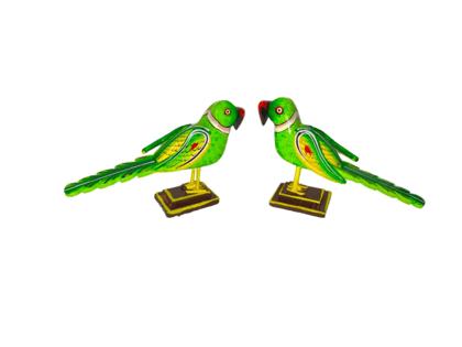 Handmade Wooden Parrot Set of 2