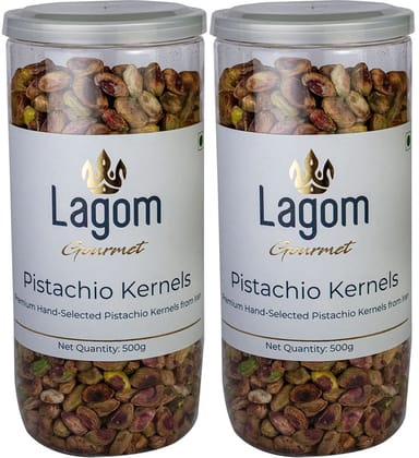 Lagom Gourmet Pistachio Kernel 1 kg | All Natural | No Preservatives | No Additives | Gluten Free | Vegan | Non GMO | Nuts | Pista Dry Fruits | Pista Magaz