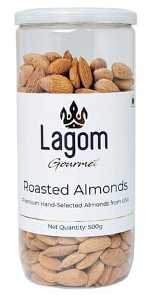 Lagom Gourmet Roasted & Salted California Almonds 500g | Badam | Lightly Salted | Dry Roasted | Roasted To Perfection | No Preservatives | No Artificial Flavors | Gluten Free | Vegan | Non GMO | Nuts Dry Fruits