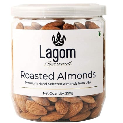 Lagom Gourmet Roasted & Salted California Almonds 250g | Badam | Lightly Salted | Dry Roasted | Roasted To Perfection | No Preservatives | No Artificial Flavors | Gluten Free | Vegan | Non GMO | Nuts Dry Fruits