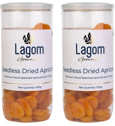 Lagom Turkish Dried Apricots 1 kg | Sun Dried | No Added Sugar | Gluten Free | Vegan | Non GMO | Apricots Dry Fruits