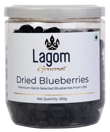 Lagom Classic American Dried Blueberries 250g | Gluten Free | Vegan | Plant Based | Non GMO | Blueberry Dry Fruit