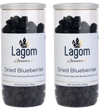 Lagom Classic American Dried Blueberries 1 kg | Gluten Free | Vegan | Plant Based | Non GMO | Blueberry Dry Fruit