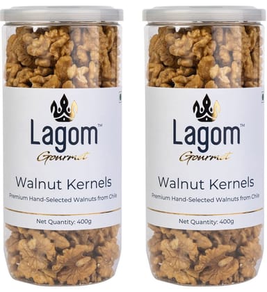 Lagom Gourmet Chilean Walnut Kernels 800g | All Natural | No Preservatives | No Additives | Gluten Free | Vegan | Non GMO | Walnuts Dry Fruit | Walnut without shell