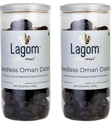 Lagom Gourmet Seedless Omani Dates 800g | All Natural | No Preservatives | No Added Sugar | Gluten Free | Vegan | Plant Based | Non GMO | Dates Dry Fruits | Khajur | Khajoor | Khejur