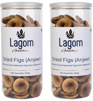 Lagom Gourmet Dried Figs / Anjeer 1 kg | All Natural | No Preservatives | No Added Sugar | Gluten Free | Vegan | Non GMO | Plant Based | Figs Dry Fruit | Anjeer Dry Fruit