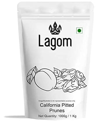 Lagom California Pitted Prunes 1 kg | Dried Plums | No Added Sugar | Gluten Free | Vegan | Non GMO | Dry Fruits