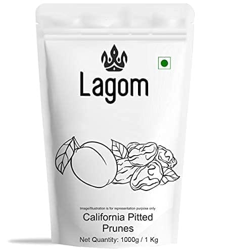 Lagom California Pitted Prunes 1 kg | Dried Plums | No Added Sugar | Gluten Free | Vegan | Non GMO | Dry Fruits