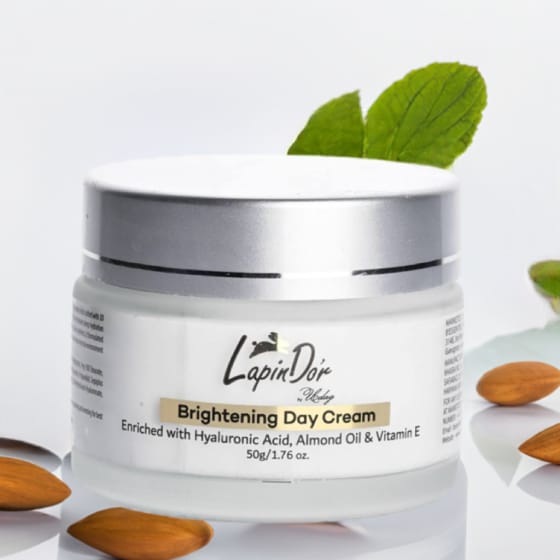 LapinDor Brightening Day Cream - Enriched with Hyaluronic Acid, Almond Oil & Vitamin E - 50g/1.76 oz | Free Delivery all over India