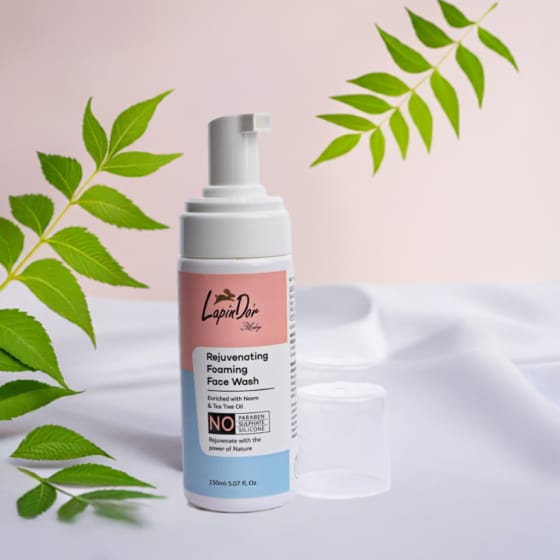 LapinDor Rejuvenating Foaming Face Wash with Neem and Tea Tree Oil - 150ml | Free Delivery all over India